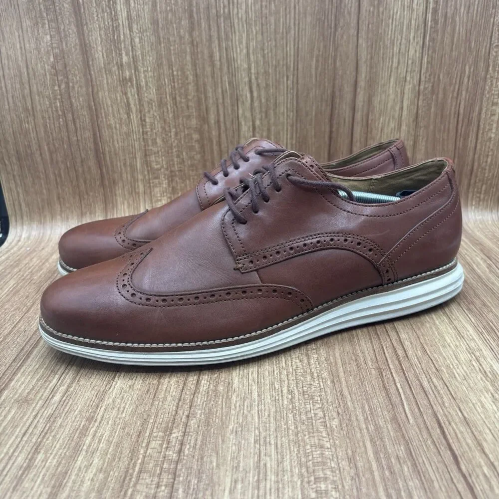 Cole Haan ØriginalGrand Wingtip Oxford Style C26471 Woodbury Ivory Men Size 13 M